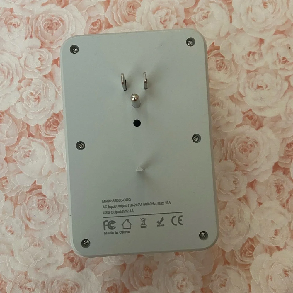 White Multi-Outlet Wall Charger with USB Ports